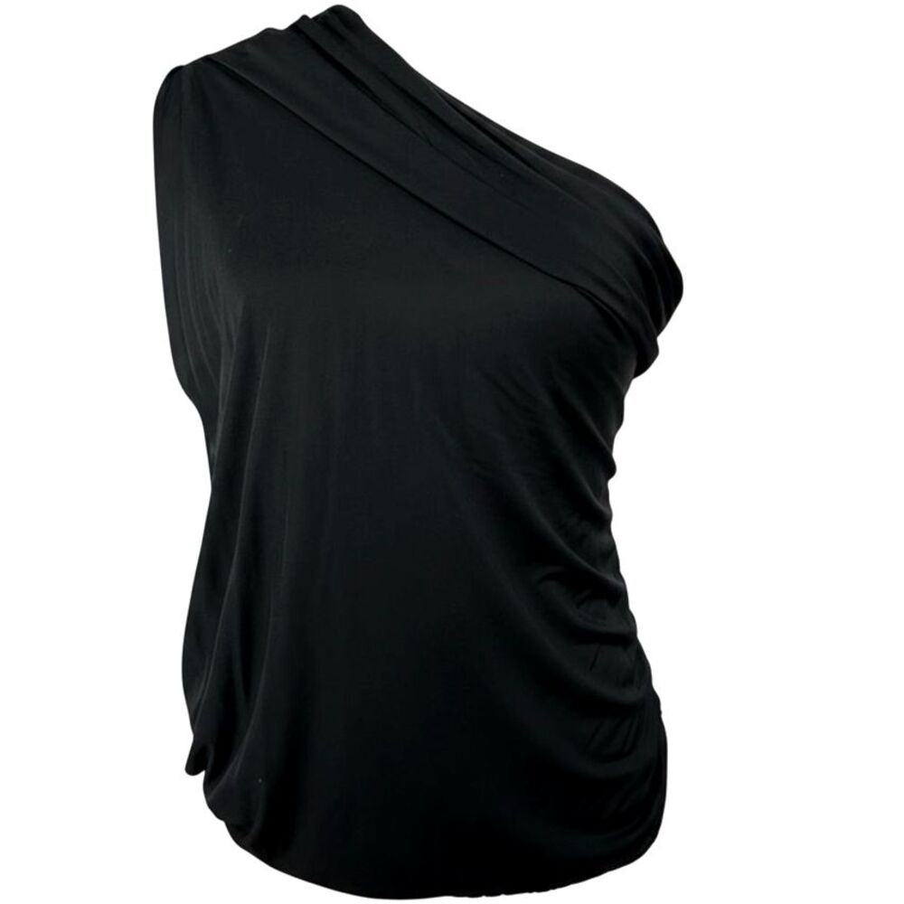 Max Mara Black Asymmetric One Sleeve Top